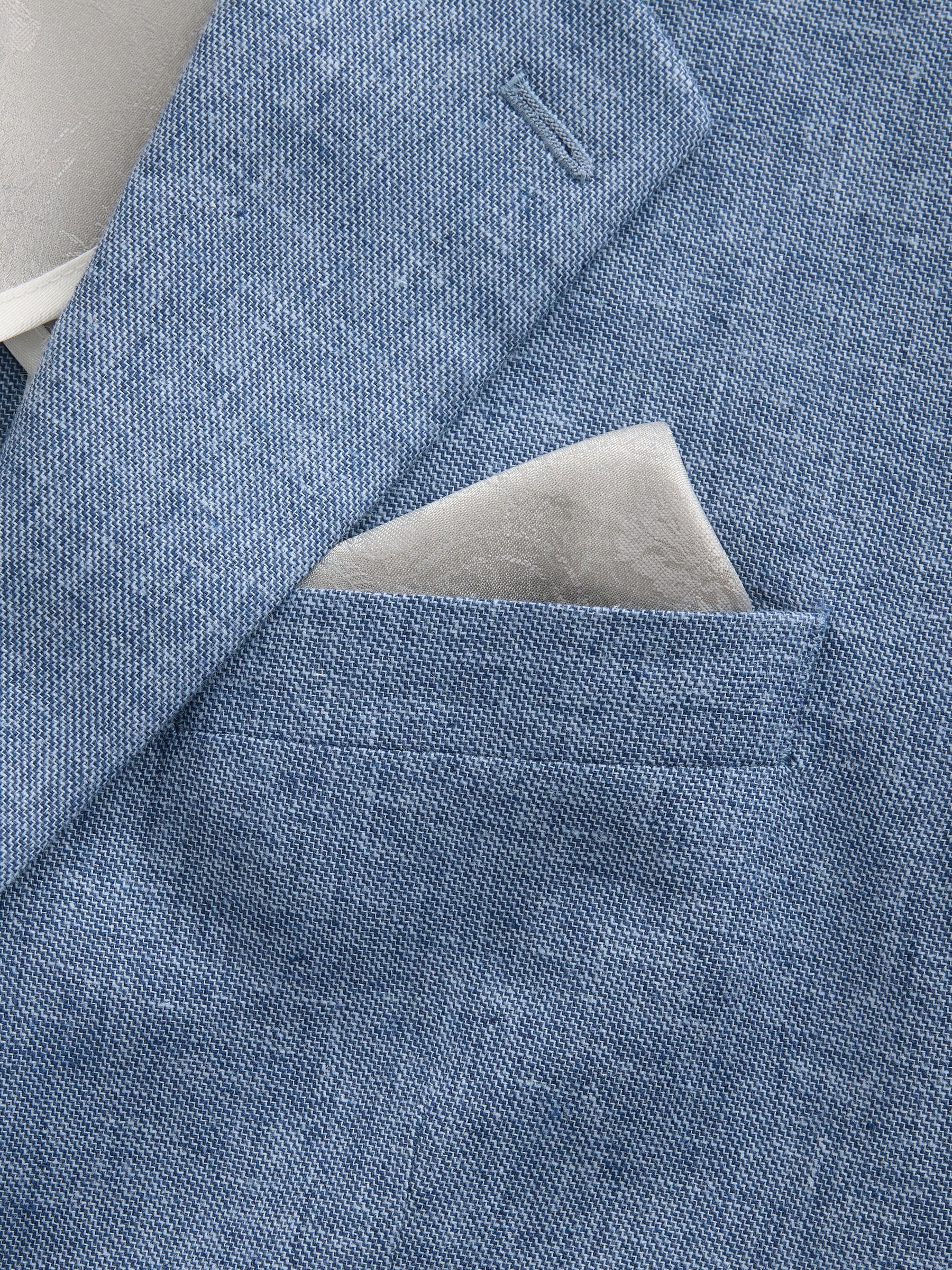 Buy Blue Tailored Fit Linen Blend Texture Suit Jacket from Next USA