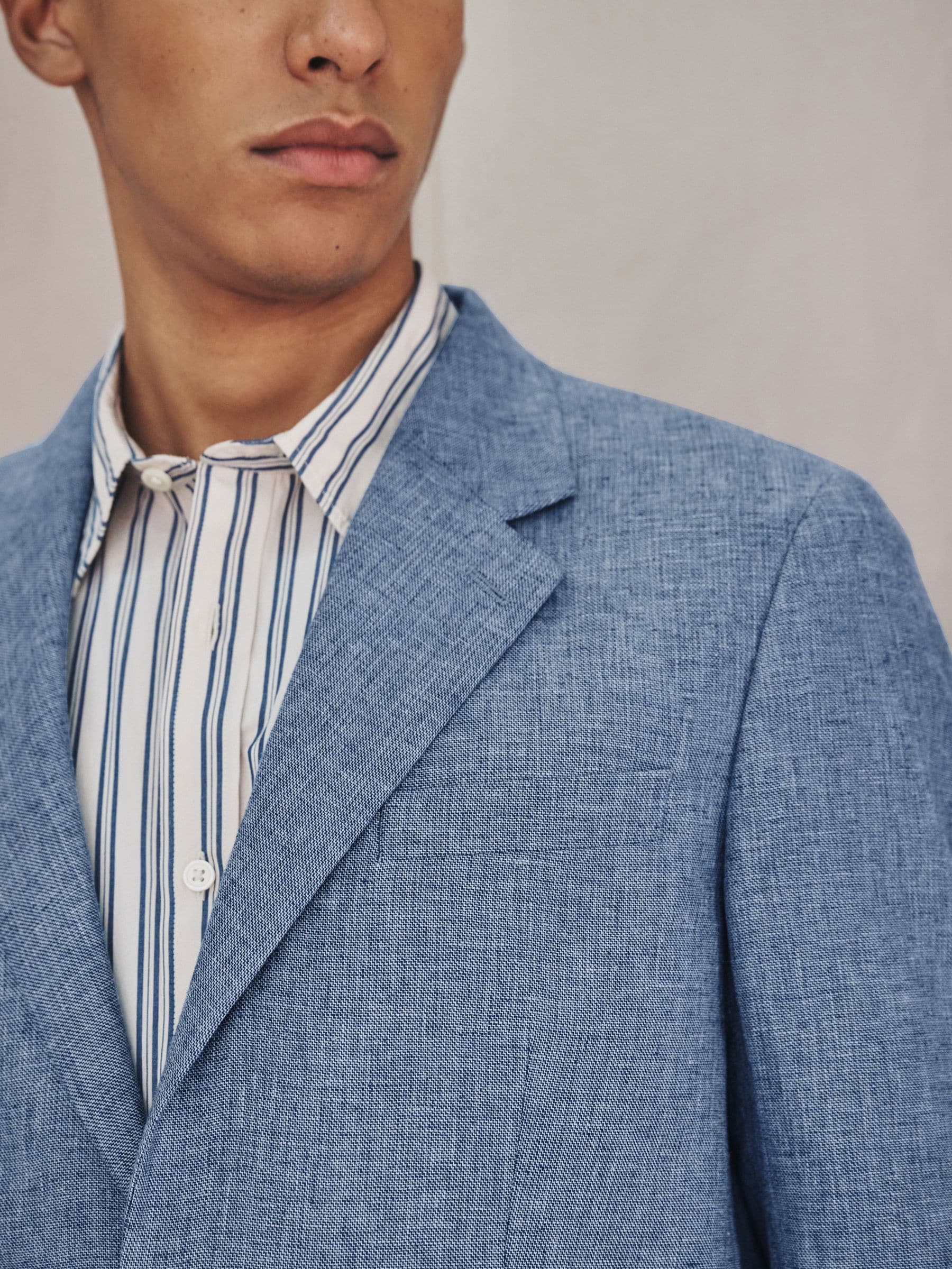 Buy Blue Tailored Fit Linen Blend Texture Suit Jacket from Next USA
