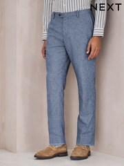 Azul - Calças de alfaiataria com textura em Blend de linho e corte sob medida. - Imagem 11 de 11