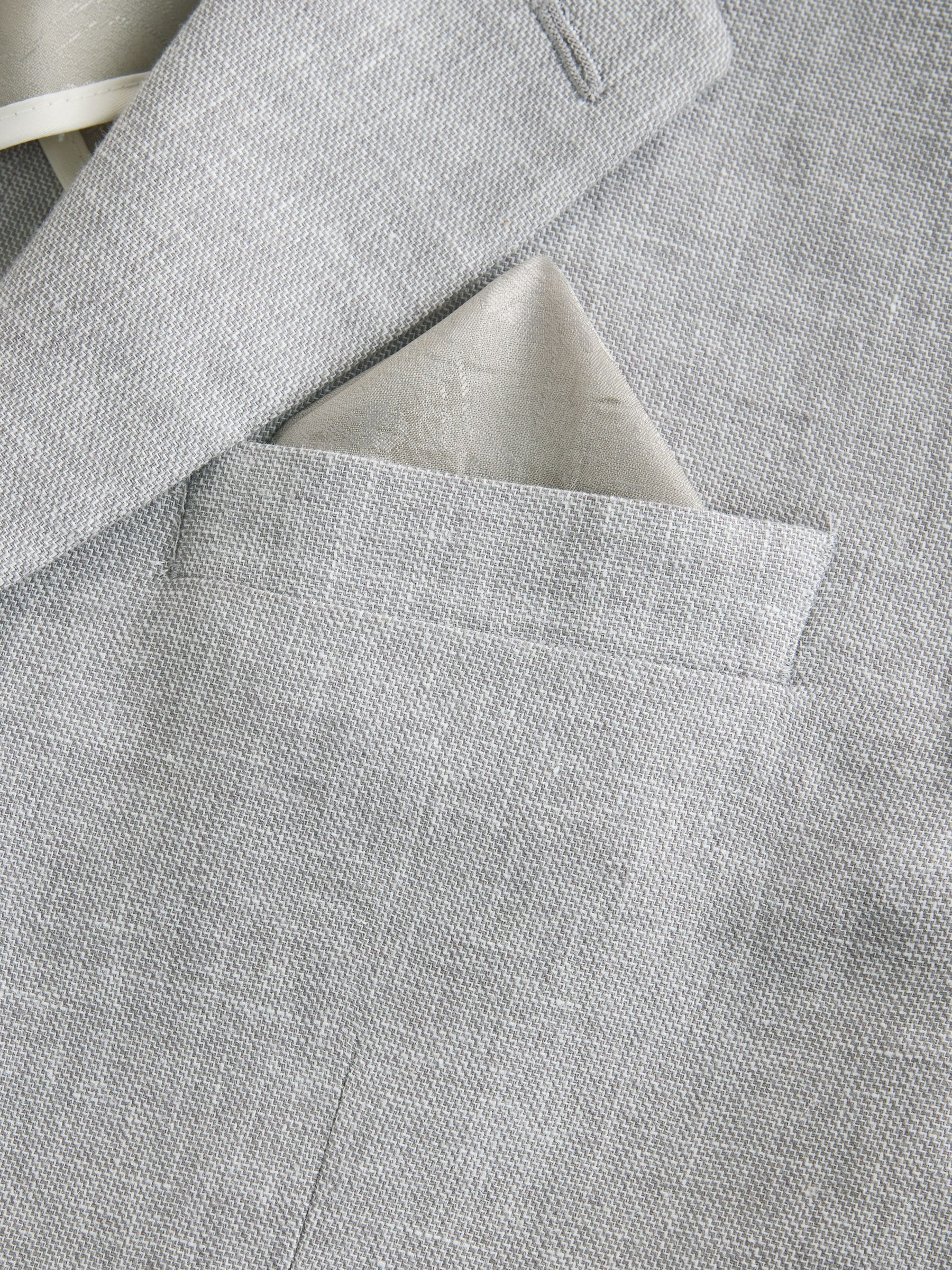 Buy Grey Tailored Fit Linen Blend Texture Suit Jacket from Next