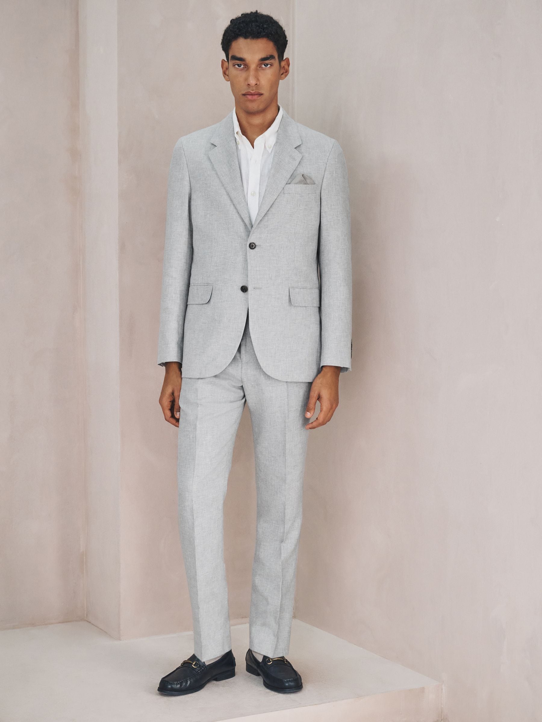 Buy Grey Tailored Fit Linen Blend Texture Suit Jacket from Next USA