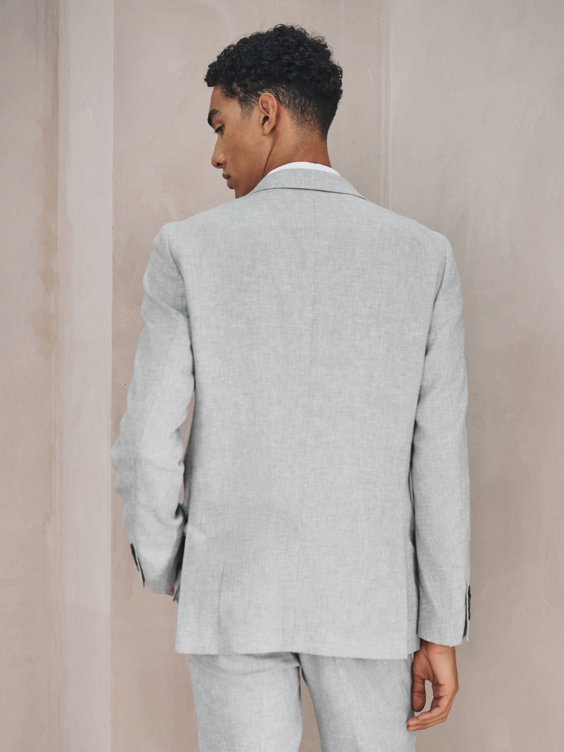 Buy Grey Tailored Fit Linen Blend Texture Suit Jacket from Next USA