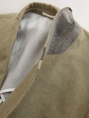 Green Tailored Fit Linen Blend Texture Suit Jacket - Image 11 of 13