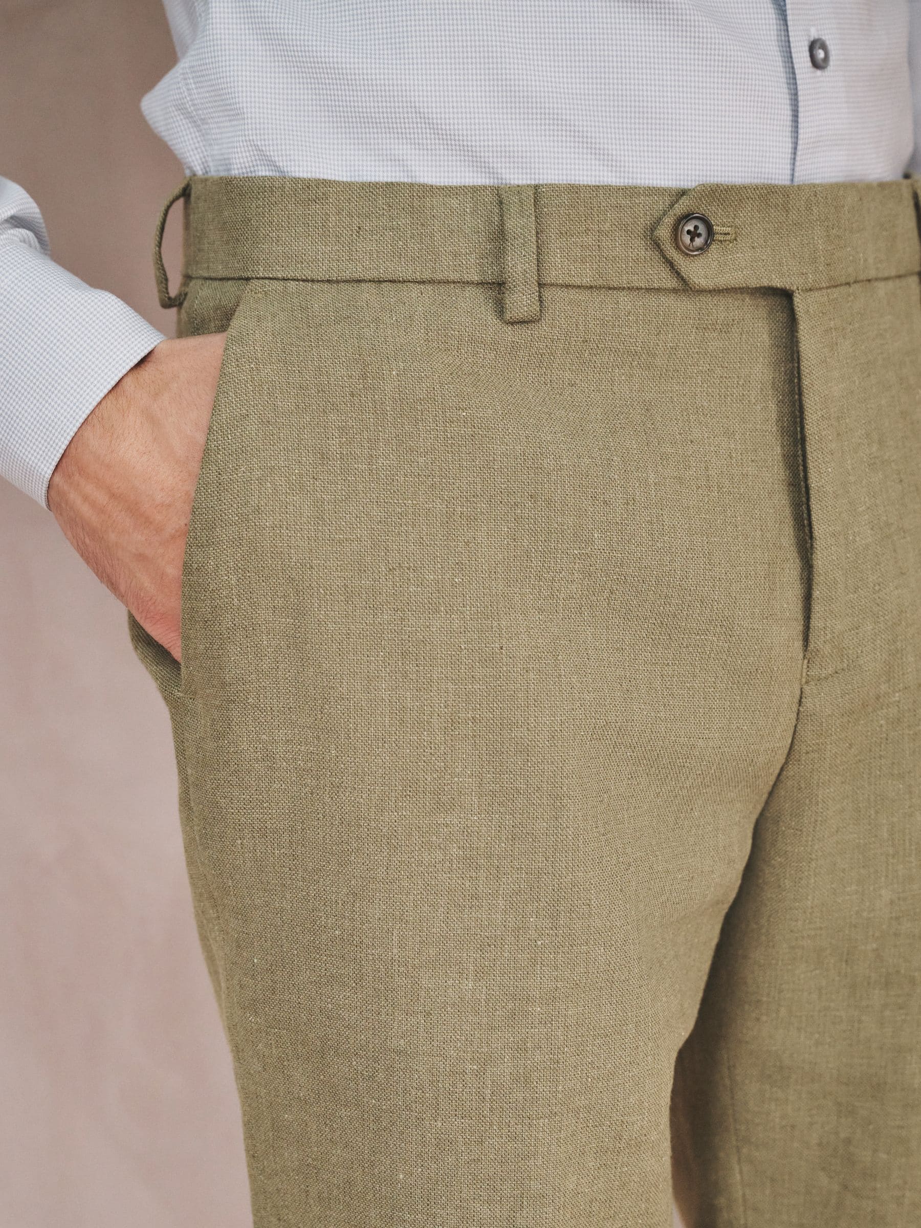 Buy Green Tailored Fit Linen Blend Texture Suit Trousers from Next USA