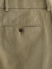 Green Tailored Fit Linen Blend Texture Suit Trousers - Image 4 of 5