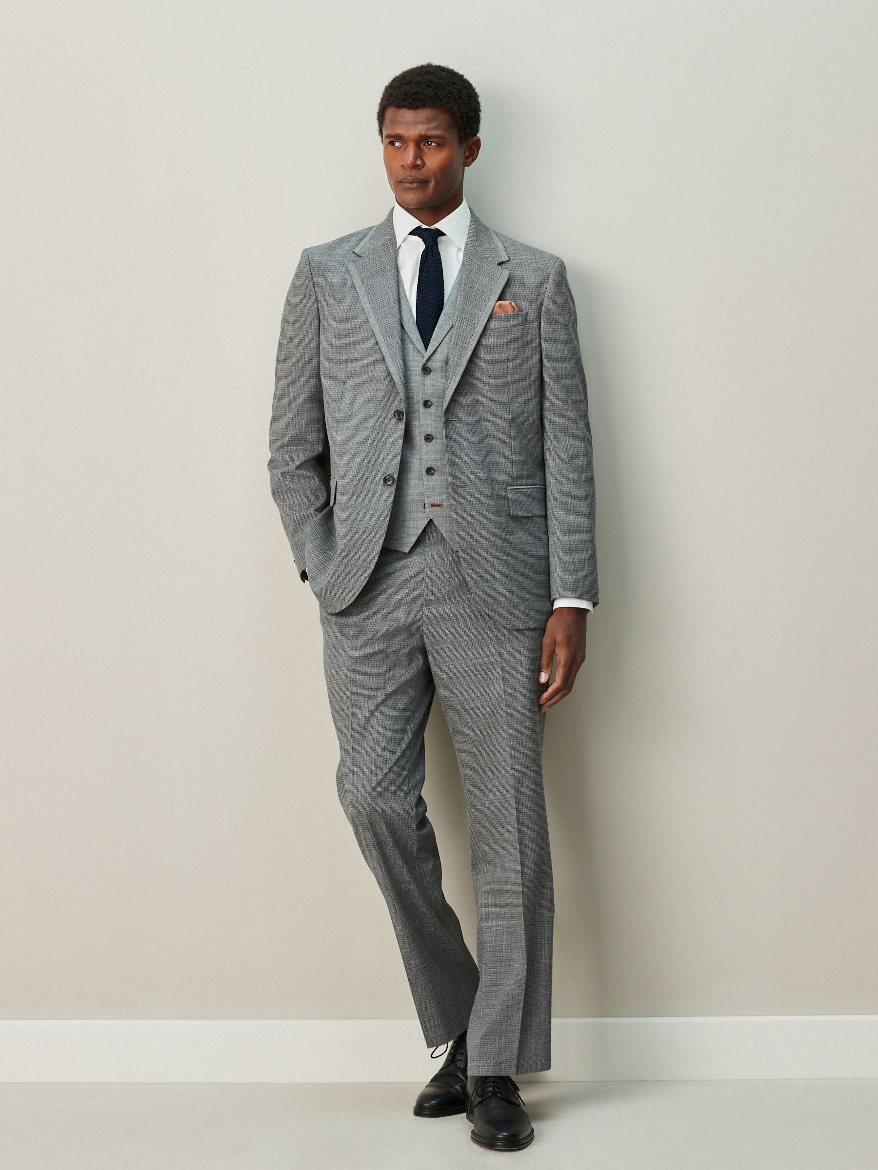 Buy Grey Regular Fit Contrast Fabric Detail Suit Jacket from Next USA