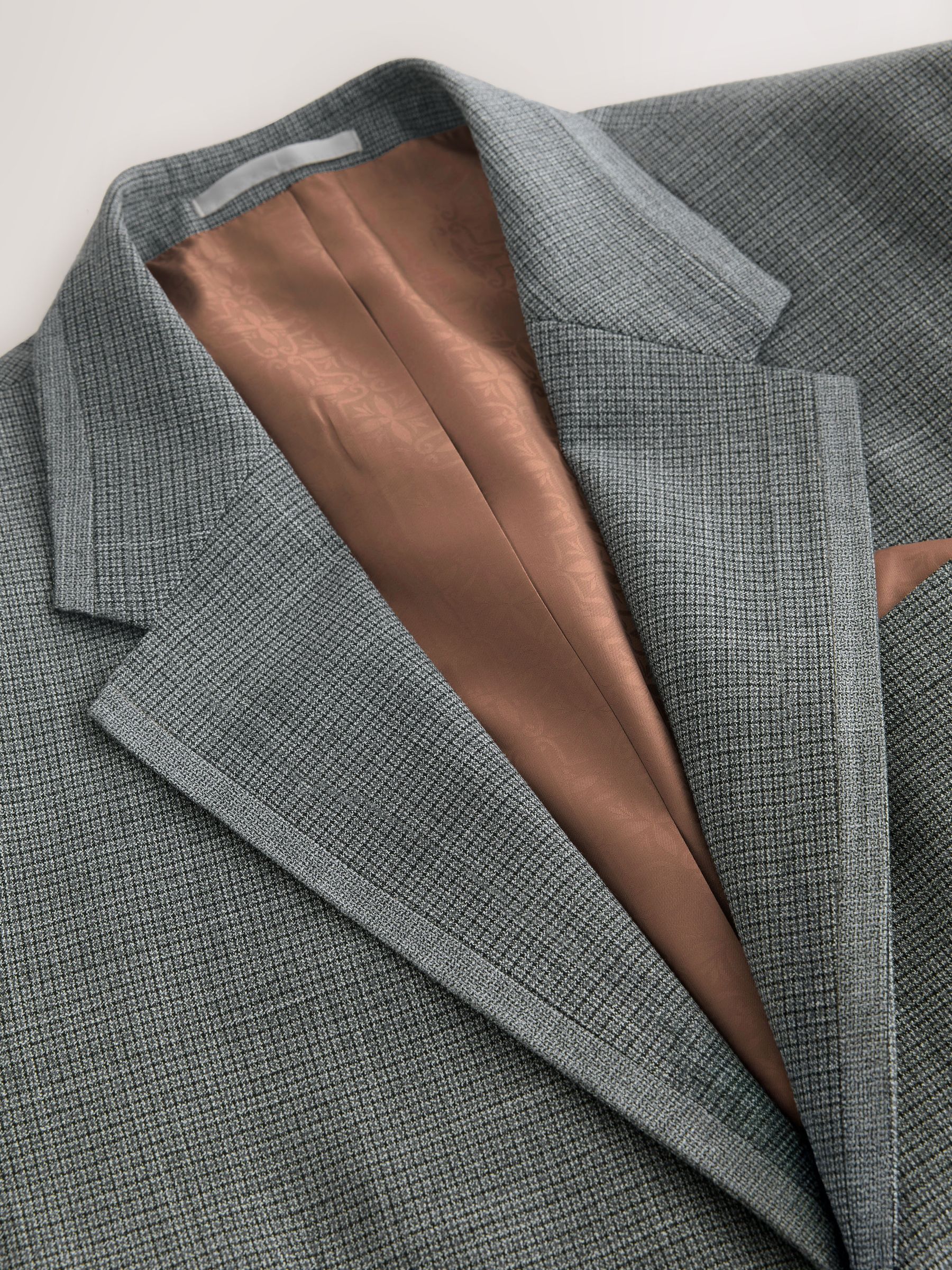 Buy Grey Regular Fit Contrast Fabric Detail Suit Jacket from Next USA