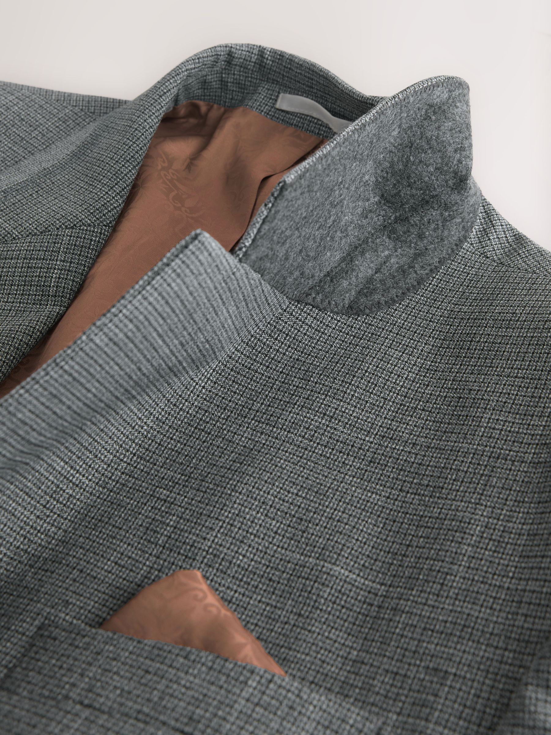 Buy Grey Regular Fit Contrast Fabric Detail Suit Jacket from Next USA