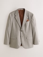 Neutral Regular Fit Contrast Fabric Detail Suit Jacket - Image 5 of 10
