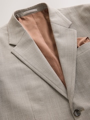 Neutral Regular Fit Contrast Fabric Detail Suit Jacket - Image 7 of 10