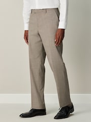 Neutral Regular Fit Contrast Fabric Detail Suit Trousers - Image 1 of 11