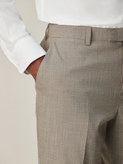 Neutral Regular Fit Contrast Fabric Detail Suit Trousers - Image 4 of 11
