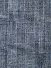 Navy Blue Regular Fit Trimmed Check Suit Jacket - Image 11 of 11