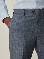 أزرق داكن أزرق - بدلة مربعات بحلية على الطرف تلبيس قياسي: البنطلون - صورة 4 من 9