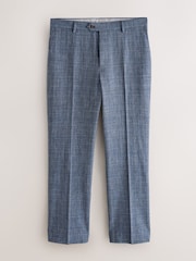 أزرق داكن أزرق - بدلة مربعات بحلية على الطرف تلبيس قياسي: البنطلون - صورة 5 من 9