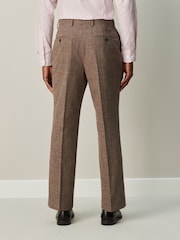 بني - بدلة مربعات بحلية على الطرف تلبيس قياسي: البنطلون - صورة 3 من 9