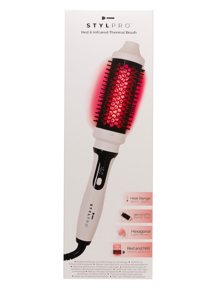 Stylpro Red Infrared Thermal White Hair Styling Brush - Image 1 of 4