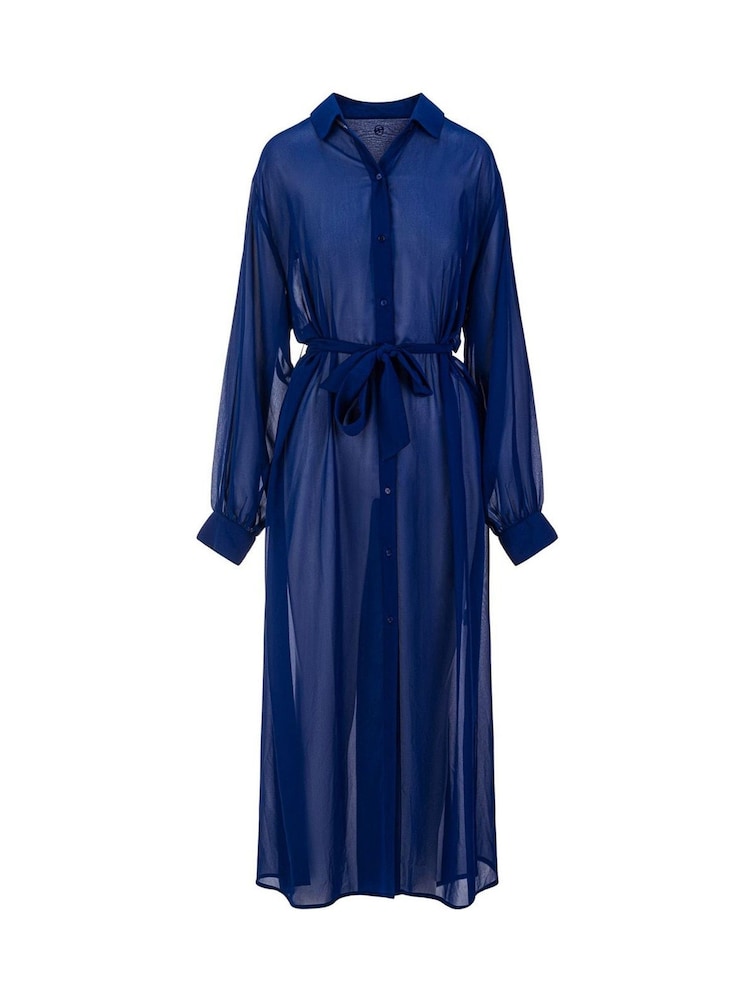 Seaspray Nile Maxi Shirt In Navy - Image 4 of 4