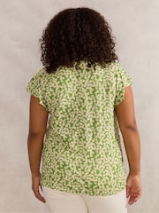 Live Unlimited Curve Ditsy Jersey Flutter Sleeve Top - Imagen 3 de 3