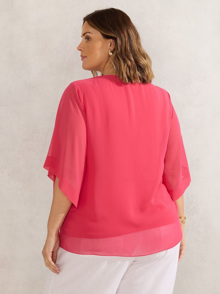 Blusa com sobreposição de buraco de fechadura Live Unlimited Curve - Imagem 3 de 3