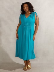 Live Unlimited Blue Curve Drawstring Sleeve Dress - Image 2 of 4