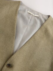 Green Linen Blend Texture Suit Waistcoat - Image 8 of 11