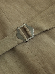 Green Linen Blend Texture Suit Waistcoat - Image 9 of 11