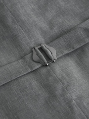 Grey Linen Blend Texture Suit Waistcoat - Image 9 of 9