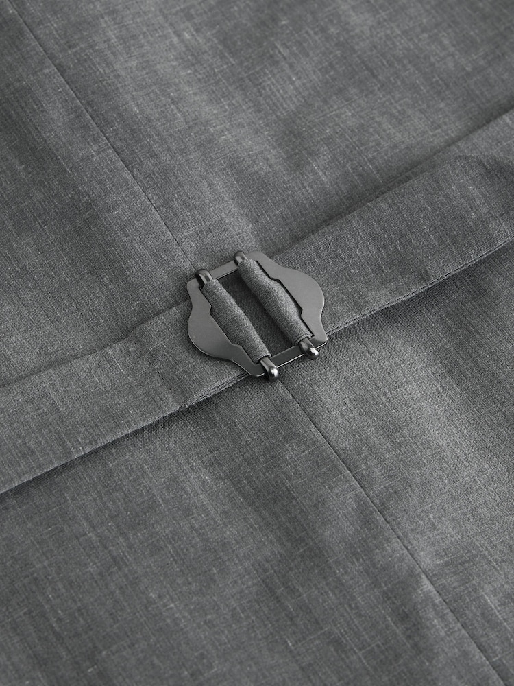 Grey Linen Blend Texture Suit Waistcoat - Image 9 of 9 Grey Linen Blend Texture Suit Waistcoat - Image 9 of 9