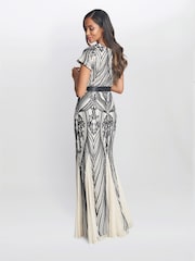 Gina Bacconi Amelia Sweetheart Neck Embroidered Maxi White Dress - Image 2 of 6