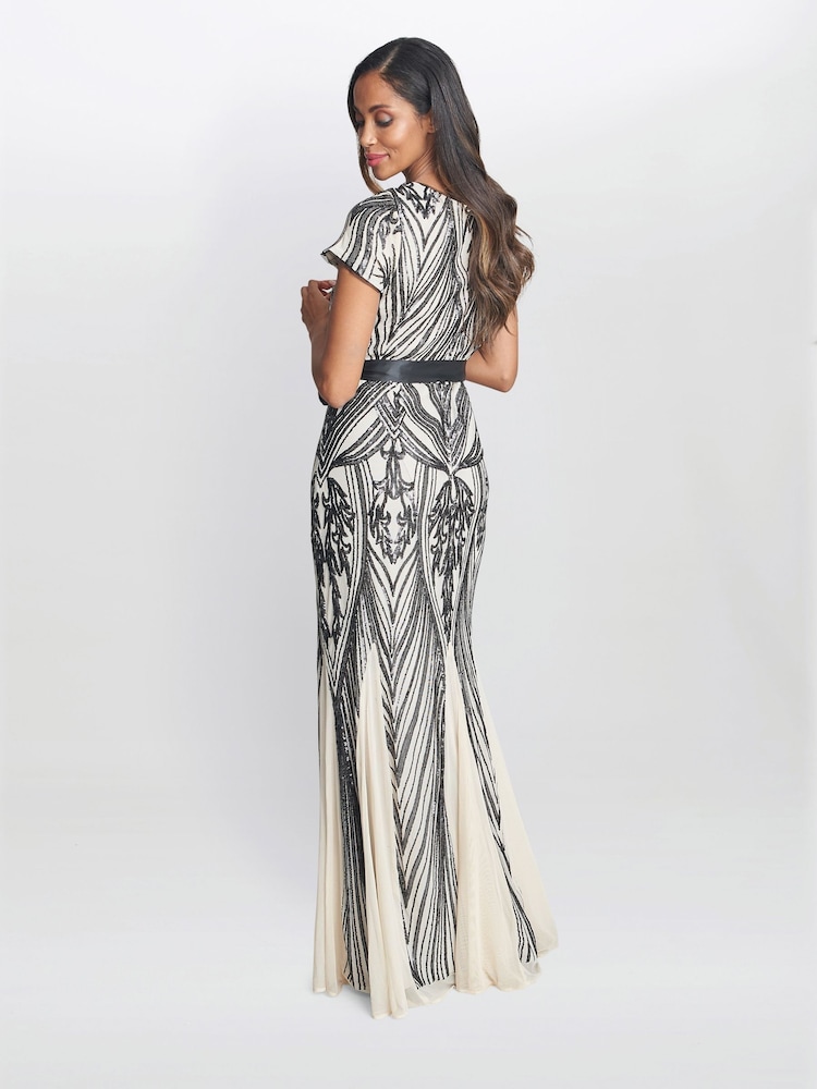 Gina Bacconi Amelia Sweetheart Neck Embroidered Maxi White Dress - Image 2 of 6
