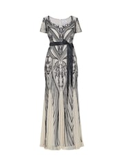 Gina Bacconi Amelia Sweetheart Neck Embroidered Maxi White Dress - Image 6 of 6