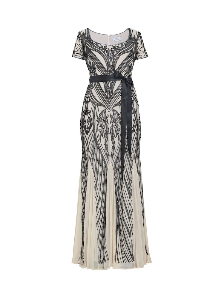 Gina Bacconi Amelia Sweetheart Neck Embroidered Maxi White Dress - Image 6 of 6