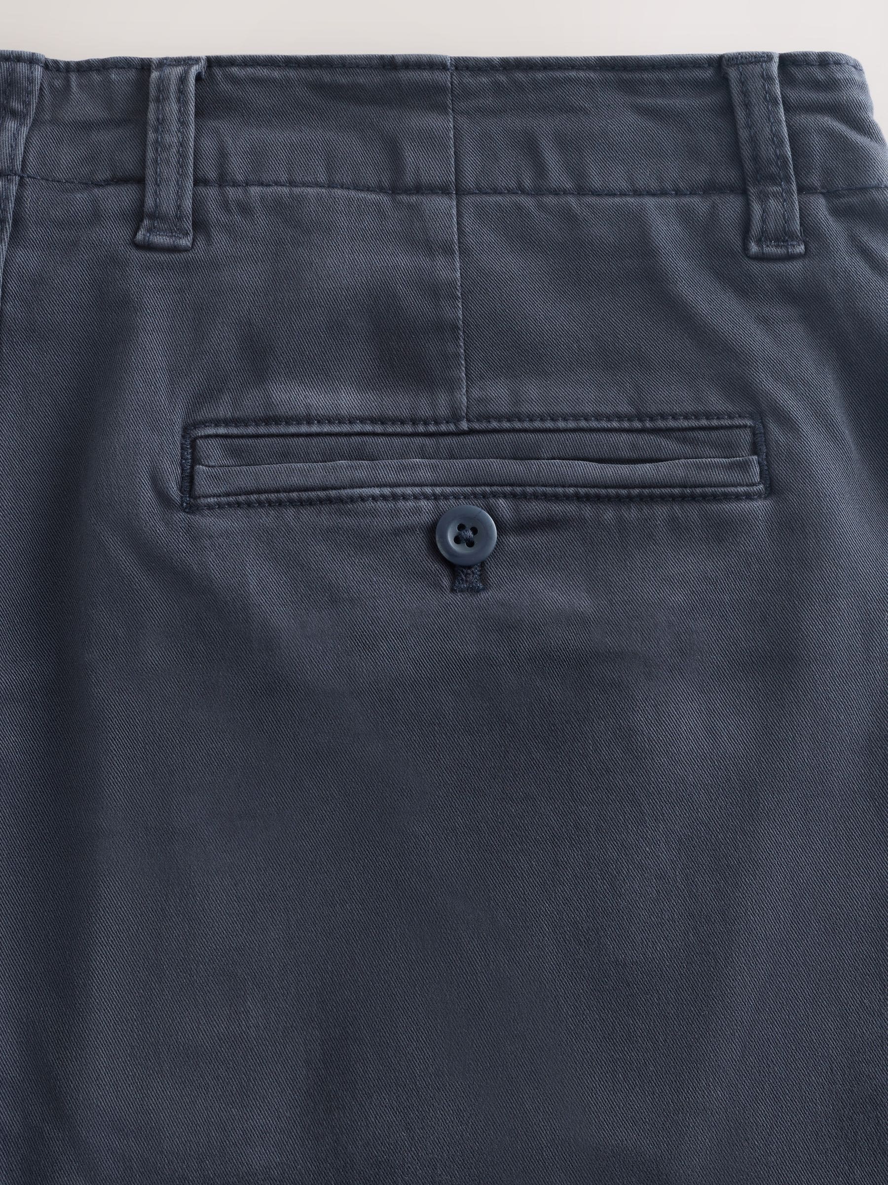 Buy Navy Regular Tapered Fit Authentic Washed Chino Trousers from