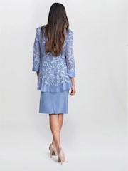 Gina Bacconi Blue Beverley Soutache Dress And Jacket With Necklace - Image 2 of 6