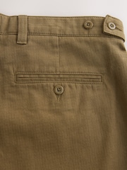 Stone Relaxed Tapered Fit Authentic Twin Pleated Textured Trousers - Image 9 of 11