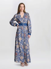 Gina Bacconi Regina Waisted Chambray Detail Dress - Imagen 3 de 6