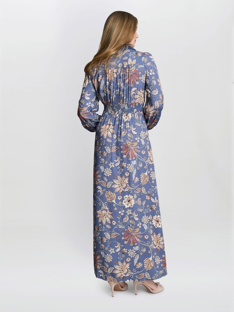 Gina Bacconi Regina Waisted Chambray Detail Dress - Image 4 of 4