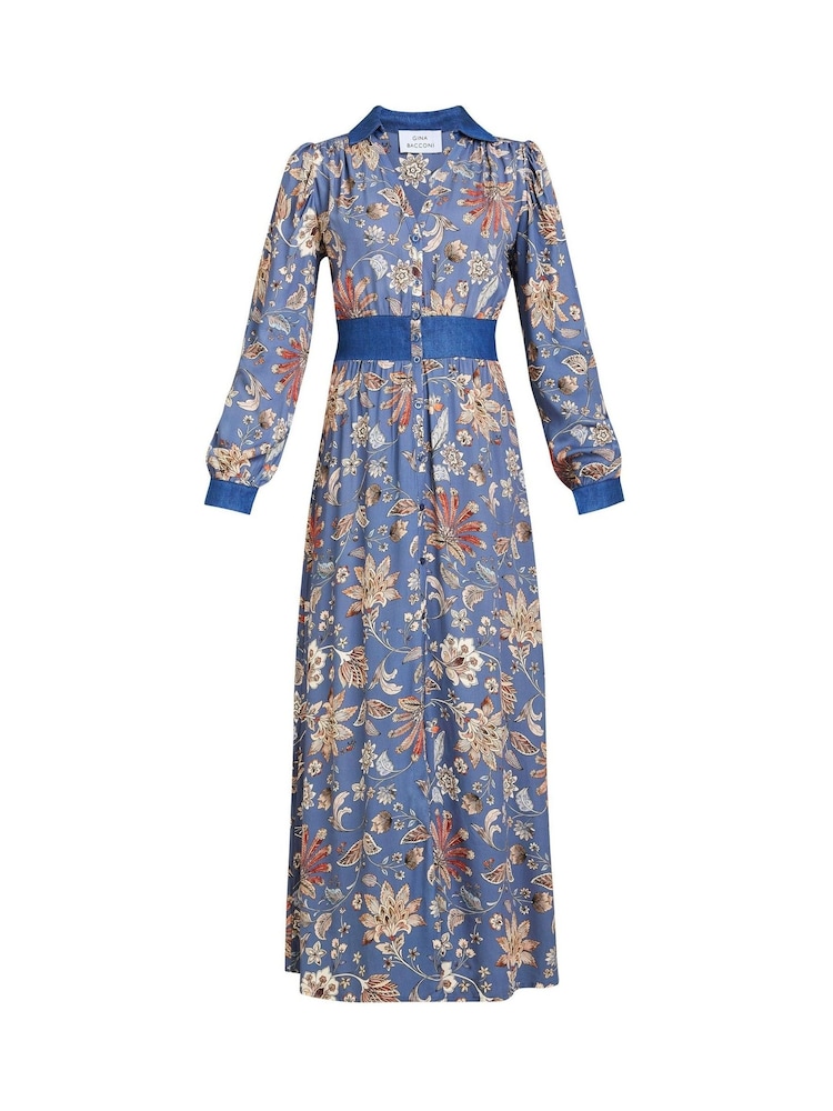 Gina Bacconi Regina Waisted Chambray Detail Dress - Imagen 6 de 6 Gina Bacconi Regina Waisted Chambray Detail Dress - Imagen 6 de 6