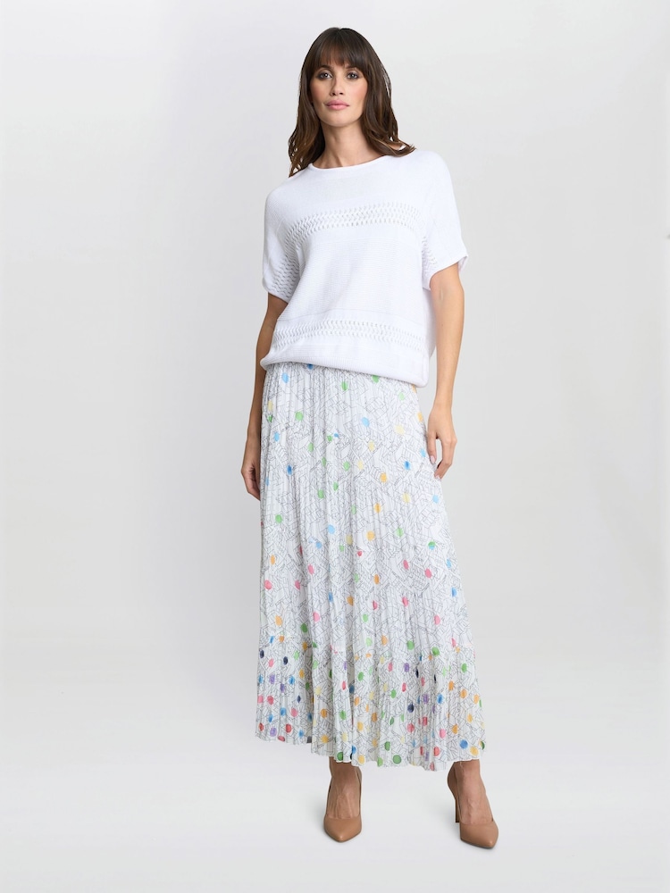 Gina Bacconi LAYLA Knitted 100% Cotton White Jumper - Image 3 of 5