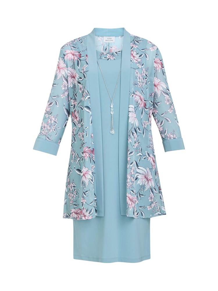 Gina Bacconi Blue Callie Printed Dress and Jacket With Detachable Necklace - Imagen 7 de 7 Gina Bacconi Blue Callie Printed Dress and Jacket With Detachable Necklace - Imagen 7 de 7