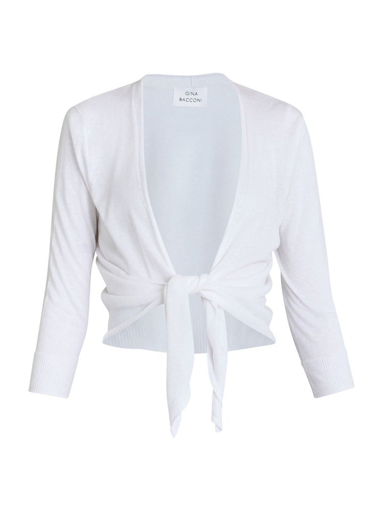 Gina Bacconi Maya Multi Wear White Cardigan - Image 5 of 5