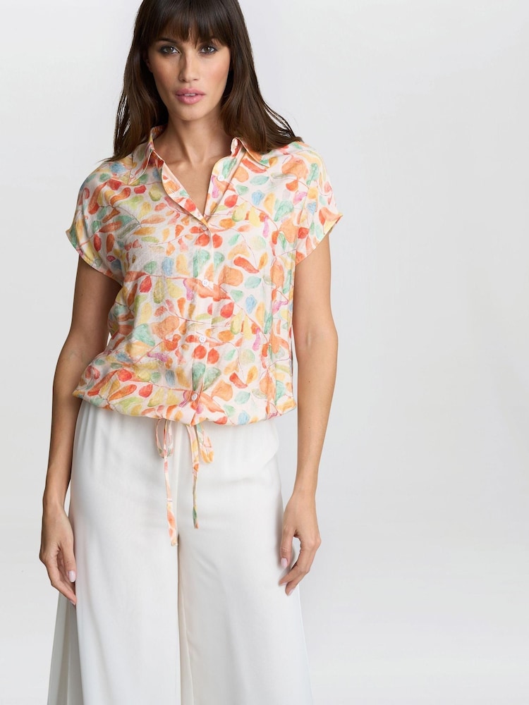 Gina Bacconi Orange Faith Tie Waist Shirt - Image 1 of 7