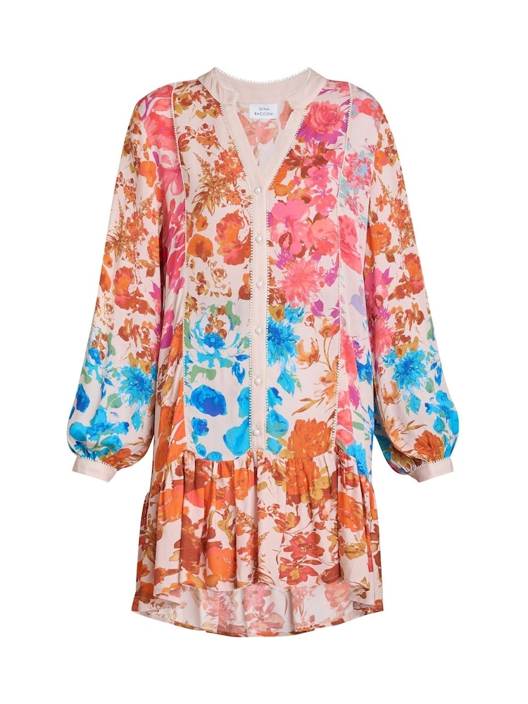 Gina Bacconi Millie Short Floral Print Shirt Dress - Imagen 5 de 5 Gina Bacconi Millie Short Floral Print Shirt Dress - Imagen 5 de 5