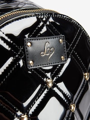Black Patent Quilted School Backpack - Image 4 of 6