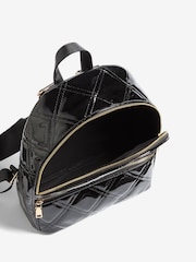 Black Patent Quilted School Backpack - Image 5 of 6