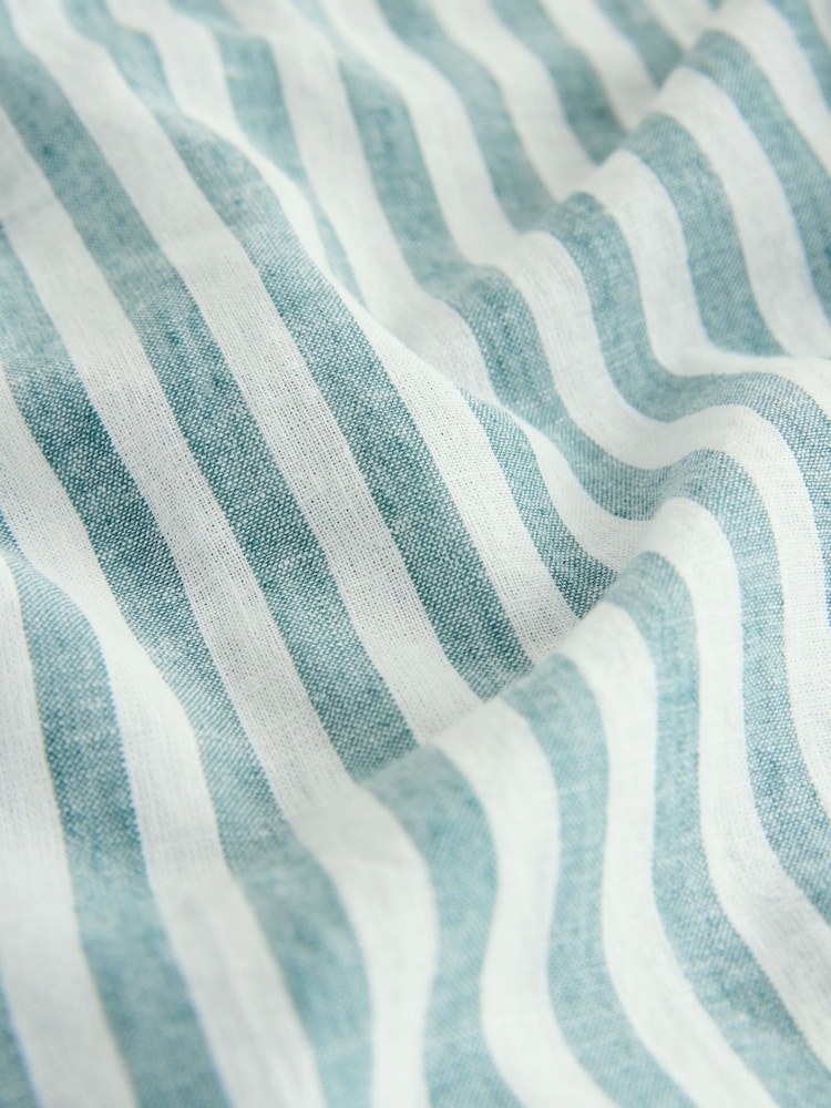 Grün/Ecru Streifen - Langärmliges Hemd mit Grandad-Kragen aus einer Leinenmischung (3 – 16 Jahre) - Bild 7 von 7