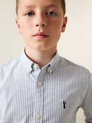 أزرق مقلم - قميص أكسفورد (3-16 سنة) - صورة 4 من 8