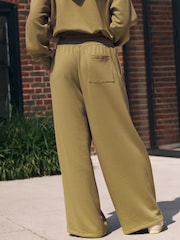 self. Olive Green Wide Leg Joggers - Image 3 of 8