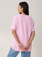 Baby Pink Easter Eggstra Graphic Short Sleeve Crew Neck Slogan 100% Cotton T-Shirt - Image 2 of 4